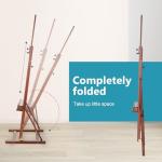 Somime H-Frame Studio Easel, Beechwood Artist Easel Storage Tray, Adjustable Floor Easel Stand Holding Canvas up to 51Inches for Painting, Brown