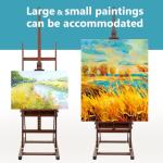 Somime H-Frame Studio Easel, Beechwood Artist Easel Storage Tray, Adjustable Floor Easel Stand Holding Canvas up to 51Inches for Painting, Brown