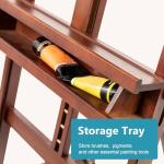 Somime H-Frame Studio Easel, Beechwood Artist Easel Storage Tray, Adjustable Floor Easel Stand Holding Canvas up to 51Inches for Painting, Brown