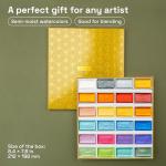 ARTISTRO Professional Metallic Watercolor Paint Set for Adults - 24 Pigment-Rich Colors, XL Pans, ASTM-I Lightfastness, High Tinting Strength Watercolor Set for Professionals made by professionals