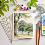 Threvortax 100 PCS Watercolor Paper 8.5x11 Inch 105LB/230GSM Cold Press Water Color Paper for Students and Beginners, Acid-Free Heavyweight Art Sheets for Painting, Printing, Scanning & Crafting