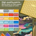 ARTISTRO Professional Metallic Watercolor Paint Set for Adults - 24 Pigment-Rich Colors, XL Pans, ASTM-I Lightfastness, High Tinting Strength Watercolor Set for Professionals made by professionals