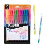SAKURA Gelly Roll Moonlight 10 Gel Pens - Bold Point Ink Pen for Journaling, Art, or Drawing - for Art Gifts, DIY Projects - Assorted Bright Ink - Bold Line - 10 Pack