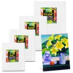 24PK Canvas Boards for Painting –4 Sizes (5x7'' 8x10'' 9x12'' 11x14'') –100% Cotton Gesso Pre-Primed Canvas for Acrylic, Oil, Watercolor, Gouache | Art Supplies for Beginner & Artists & Student