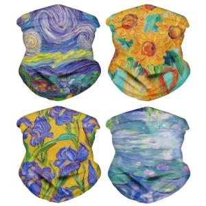 DUOLIFU Seamless Rave Bandana Neck Gaiter Balaclava Face Mask Headwear for Women Men Face Scarf Outdoor Sports,Oil Paint Art Paint