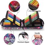 KALOUR 72 Colored Pencils for Adult Coloring Book,With Coloring Book,Zipper Slot Pencil Case,with Sharpener,Soft Core,7 Metallic Color,Ideal for Layering Blending,for Artists Beginners Kids(Pink)