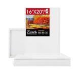 ESRICH Stretched Canvas for Painting 16x20 Inch, 6Pack Large Canvas for Painting, Primed Acid-Free Cotton Blank Canvases, Art Paint Canvases for Oil Paint,Watercolor,Acrylic Paint,Gouache and Tempera.