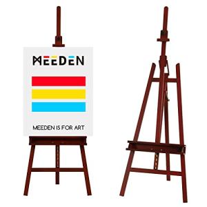 MEEDEN Walnut Large Painters Easel Adjustable Solid Beech Wood Artist Easel, Studio Easel for Adults with Brush Holder, Holds Canvas up to 48"