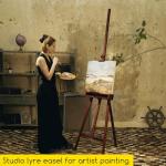 MEEDEN Walnut Large Painters Easel Adjustable Solid Beech Wood Artist Easel, Studio Easel for Adults with Brush Holder, Holds Canvas up to 48"