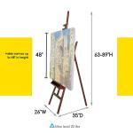 MEEDEN Walnut Large Painters Easel Adjustable Solid Beech Wood Artist Easel, Studio Easel for Adults with Brush Holder, Holds Canvas up to 48"