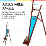 MEEDEN Walnut Large Painters Easel Adjustable Solid Beech Wood Artist Easel, Studio Easel for Adults with Brush Holder, Holds Canvas up to 48"