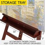 MEEDEN Walnut Large Painters Easel Adjustable Solid Beech Wood Artist Easel, Studio Easel for Adults with Brush Holder, Holds Canvas up to 48"