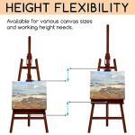 MEEDEN Walnut Large Painters Easel Adjustable Solid Beech Wood Artist Easel, Studio Easel for Adults with Brush Holder, Holds Canvas up to 48"