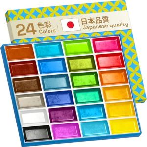 ARTISTRO Professional Watercolor Paint Set for Adults - 24 Pigment-Rich Colors, XL Pans, ASTM-I Lightfastness, High Tinting Strength Watercolor Set for Professionals made by professionals