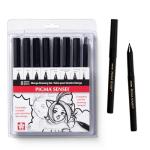 Sakura Pigma Sensei Manga Drawing Kit - Archival Black Ink Pens - Pens for Drawing Manga, Cartoon, & More - Assorted Nib Sizes - 8 Pack