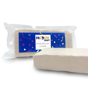 MODOH Plasticine Oil Based Modeling Clay, Non Hardening Reusable Clay, Non Toxic No Bake Professional Oil Base Sulfur Free Sculpting Clay (White)