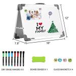 Small Dry Erase White Board – TANKEE Magnetic Desktop Foldable Whiteboard Portable Mini Easel Double Sided on Table Top with Holder for Drawing, Teacher Instruction, Memo Board