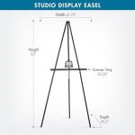 Studio Designs Art Studio Display Easel - Portable Wood Easel to Display Art Projects on Tabletops or Floors - Adjustable Height for Different Surfaces and Projects, Black