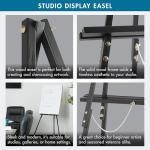 Studio Designs Art Studio Display Easel - Portable Wood Easel to Display Art Projects on Tabletops or Floors - Adjustable Height for Different Surfaces and Projects, Black