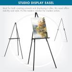 Studio Designs Art Studio Display Easel - Portable Wood Easel to Display Art Projects on Tabletops or Floors - Adjustable Height for Different Surfaces and Projects, Black