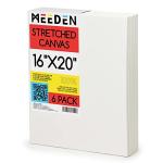 MEEDEN Stretched Canvas, 16 × 20 Inch, Pack of 6, Blank White Canvases for Painting, 100% Cotton, 8 oz Gesso-Primed, Pre-Stretched Canvas for Acrylic Oil Pouring & Airbrushing Painting