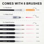 POTTREATIVE 50 Colors Watercolor Paint Set - Vibrant Pigments in Portable Metal Case with 6 Brushes, Non-Toxic Travel-Friendly Painting Kit for Professional Artists/Students/Beginners