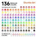 Shuttle Art 136 Coloured Pencils , Soft Core Colouring Pencils Set for Adult Colouring Books, Doodling, Sketching, Drawing, Art Supplies