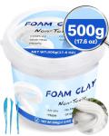 Upgraded Air Dry Clay, Multi-Purpose Foam Clay for Adults and Kids, High Density and Quality Modeling Clay for Cosplay, Arts & Crafts, Super Safe Materials, Perfect Model Magic Gifts, 17.6 oz (White)