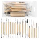 22PCS Wooden Pottery Sculpting Tools, Wood Clay Cleaning Tool Set, Ceramic Modeling Tool for Carving, Molding, Cutting, Trimming, Pottery Wheel, Crafting Supplies, Beginners, Adults, Students