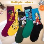 Chalier 5 Pairs Womens Fun Famous Painting Patterned Art Socks Cotton, Printed Cool Novelty Funny Socks for Women, I-oil Painting Multicolor 9 (5 Pairs)