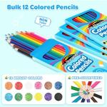 V-Opitos 168 Count Colored Pencils for Kids, 14 Pack Bulk Colored Pencils in 12 Colors, Pre-sharpened Coloring Pencils, Ideal School Supplies & Classroom Prizes, Kids Party Favor