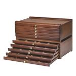 MEEDEN 10-Drawer Art Supply Storage Box, Beech Wood Art Box, Large Capacity Wooden Pencil Box with Drawer & Compartments for Organizing Pastels, Pencils, Pens, Markers, Brushes & Stamp, Walnut
