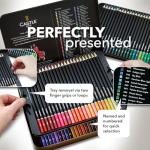 Castle Art Supplies Watercolor Pencils Set | 72 Vibrant Pigments for Blending, Drawing and Painting | Adults and Professionals | Presented in Tin Case