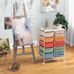 Giantex 15 Drawers Rolling Cart, Classroom Organizers, Storage Cart with Wheels, for Teacher Office Home School Supplies Tool Craft Art Paper