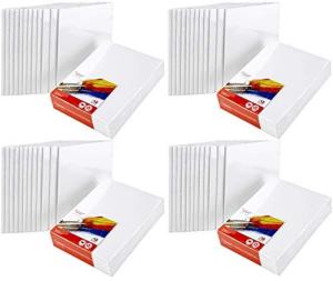 Artlicious Canvases for Painting - Pack of 48, 8 x 10 Inch Blank White Canvas Boards - 100% Cotton Art Panels for Oil, Acrylic & Watercolor Paint