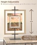 Mondazie Adjustable Tabletop Easel Stand for Picture Frame — Heavy Metal Table Top Sign Holder for Display Up to 25’’ H, Art Poster Rack for Home Office Galleries, 1PCS, Black