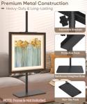 Mondazie Adjustable Tabletop Easel Stand for Picture Frame — Heavy Metal Table Top Sign Holder for Display Up to 25’’ H, Art Poster Rack for Home Office Galleries, 1PCS, Black