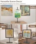 Mondazie Adjustable Tabletop Easel Stand for Picture Frame — Heavy Metal Table Top Sign Holder for Display Up to 25’’ H, Art Poster Rack for Home Office Galleries, 1PCS, Black