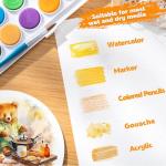 50 Sheets Watercolor Paper Bulk, 8 Sizes White Water Color Paper 140 lb/300 GSM Cold Press Watercolor Paper for Kids Child Students Adults Artists Drawing