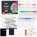 Shuttle Art Automatic Ink Control Acrylic Paint Markers, 36 Colors Brush Tip Acrylic Paint Pens for Rock Painting, Ceramic, Wood, Canvas, Glass, Stone, Fabric, Card Making, DIY & Art Supplies