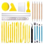 Swpeet 22Pcs Modeling Clay Sculpting Tools Kits, Ball Stylus Tool, Pottery Tools, Rubber Tip Pens, Plastic Clay Tools, Sculpting Kit for Making Modeling Clay Cake Fondant Decoration,Clay,Ceramics