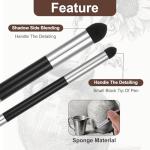 12 Pcs Oil Pastel Blending Tools Reusable Artist Blending Sponge Pen Washable Sketch Rubbing Sponge Brush Drawing Art Blenders for Artist Professional Sketch Drawing Blending Highlight Shadow