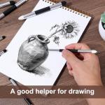 12 Pcs Oil Pastel Blending Tools Reusable Artist Blending Sponge Pen Washable Sketch Rubbing Sponge Brush Drawing Art Blenders for Artist Professional Sketch Drawing Blending Highlight Shadow