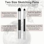 12 Pcs Oil Pastel Blending Tools Reusable Artist Blending Sponge Pen Washable Sketch Rubbing Sponge Brush Drawing Art Blenders for Artist Professional Sketch Drawing Blending Highlight Shadow