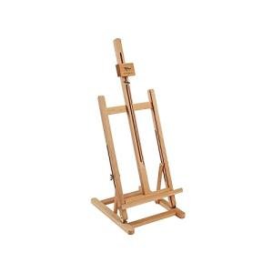 KINGART 38" High Tabletop Wooden H-Frame Studio Easel - Artists Adjustable Beechwood Painting and Display Easel, Holds Up to 22" Canvas - Portable Sturdy Table Desktop Holder Sketch Pad Stand