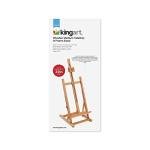 KINGART 38" High Tabletop Wooden H-Frame Studio Easel - Artists Adjustable Beechwood Painting and Display Easel, Holds Up to 22" Canvas - Portable Sturdy Table Desktop Holder Sketch Pad Stand