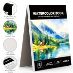 Soucolor Watercolor Paper Pad, 9"x12" Water Color Paper, 140lb/300gsm 40 Sheets Artist Painting Drawing Paper Book, Art Supplies for Adults Kids, Watercolor Paint Set, Sketchbook, Journal, Notebook