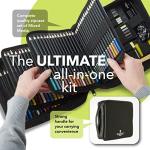 Castle Art Supplies Mixed Media Set | 120+ Art Pencil Collection - Coloured, Watercolour, Pastel, Metallic, Graphite, Charcoal | Creative Freedom for Adult Artists, Colourists | in Neat Travel Case