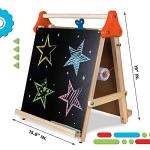 Discovery™ 3-in-1 Tabletop Dry Erase Chalkboard Painting Art Easel, Includes Paper Roll and Oversized Clip, 17 x 15 Inch Wood Frame, Perfect for Children 3+ | Foldable/Portable for Countertop Play