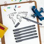 STAEDTLER Pigment Liner Pack, Black, 6 Pens, Assorted Line Widths, 0.05mm, 0.1mm, 0.2mm, 0.3mm, 0.5mm, 0.8mm